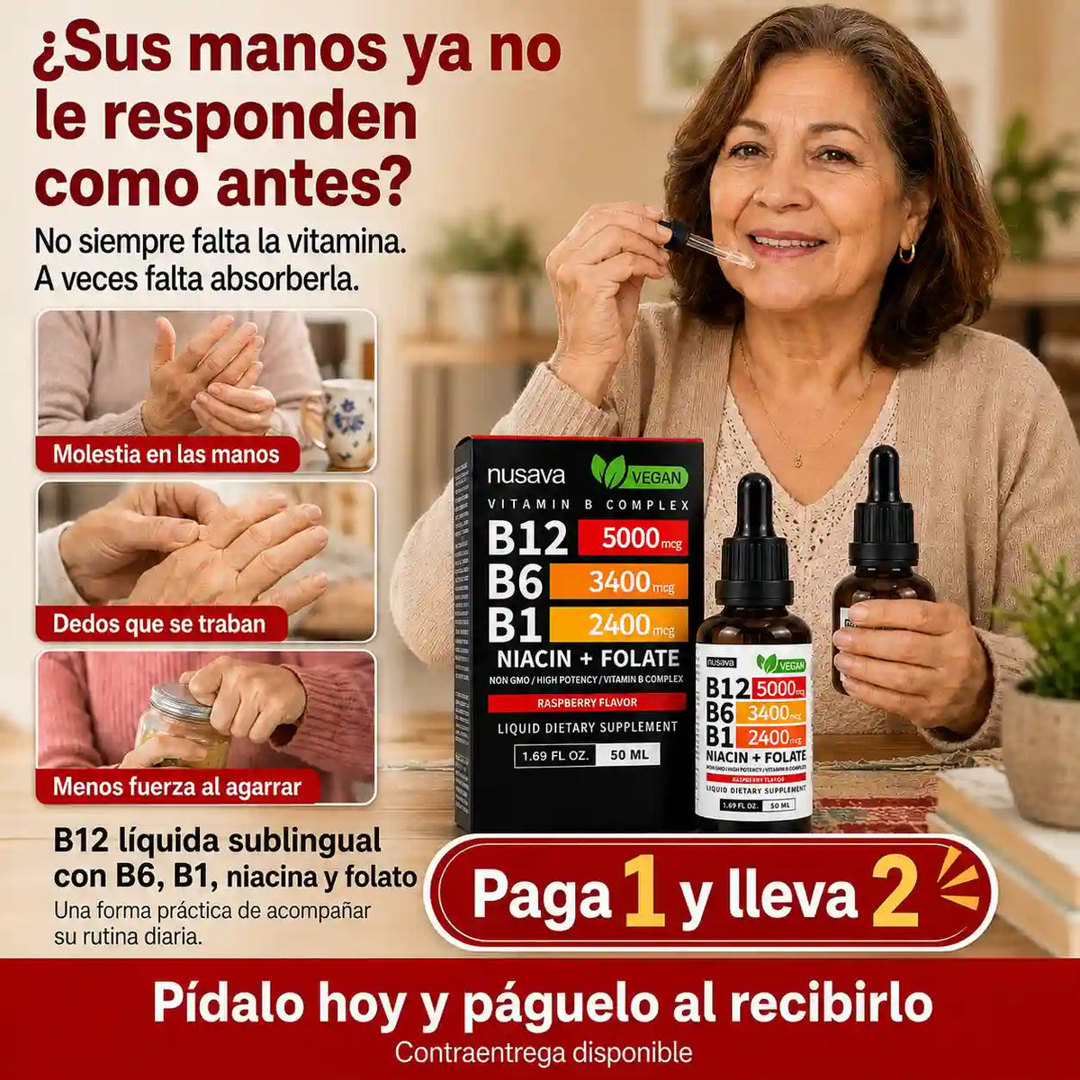 GOTAS B12 COMPLEX, Tus manos renovadas sin inyecciones