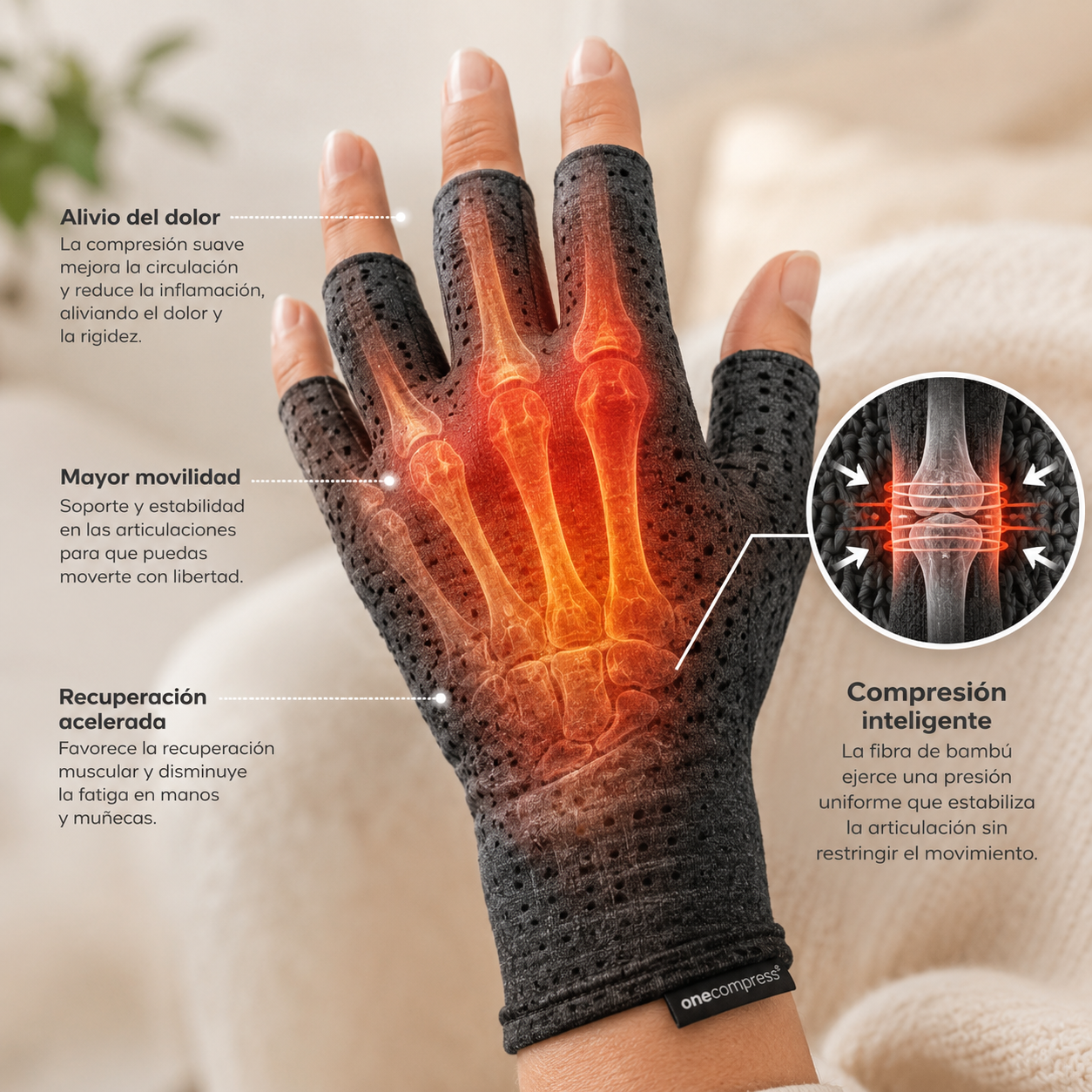 Guantes con compresión, NO MÁS ARTRITIS